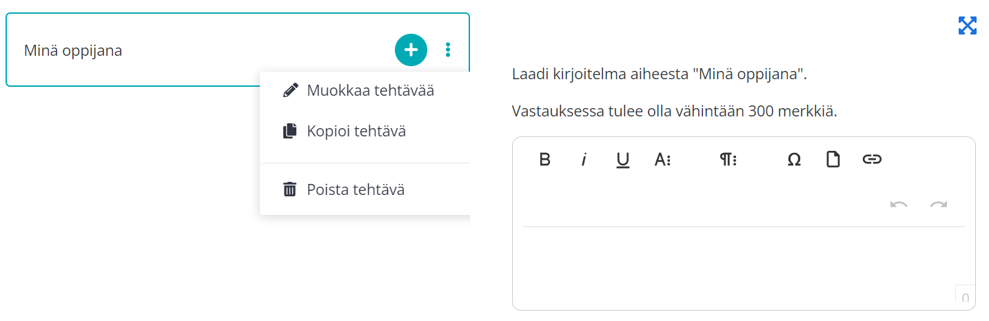 muokkausvalikko